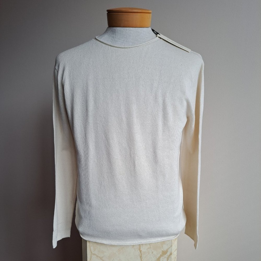 New Phil Petter Men's Long Sleeves Ivory Color Crew Neck Shirt Size S